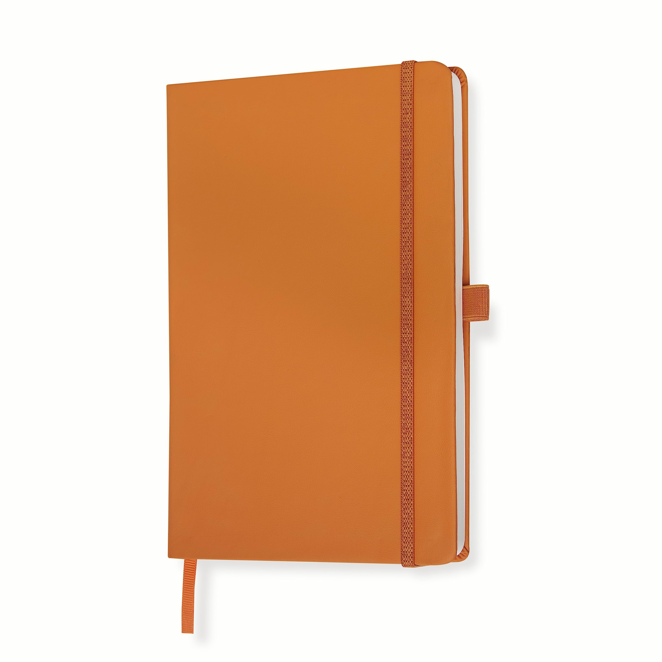DOODLE Pro Series |A5 Size (5.5” X 8.5”)| 192 pgs UnRuled | 80 gsm Acid free recyclable paper| flat opening Executive Notebook with Pen Loop [Orange]