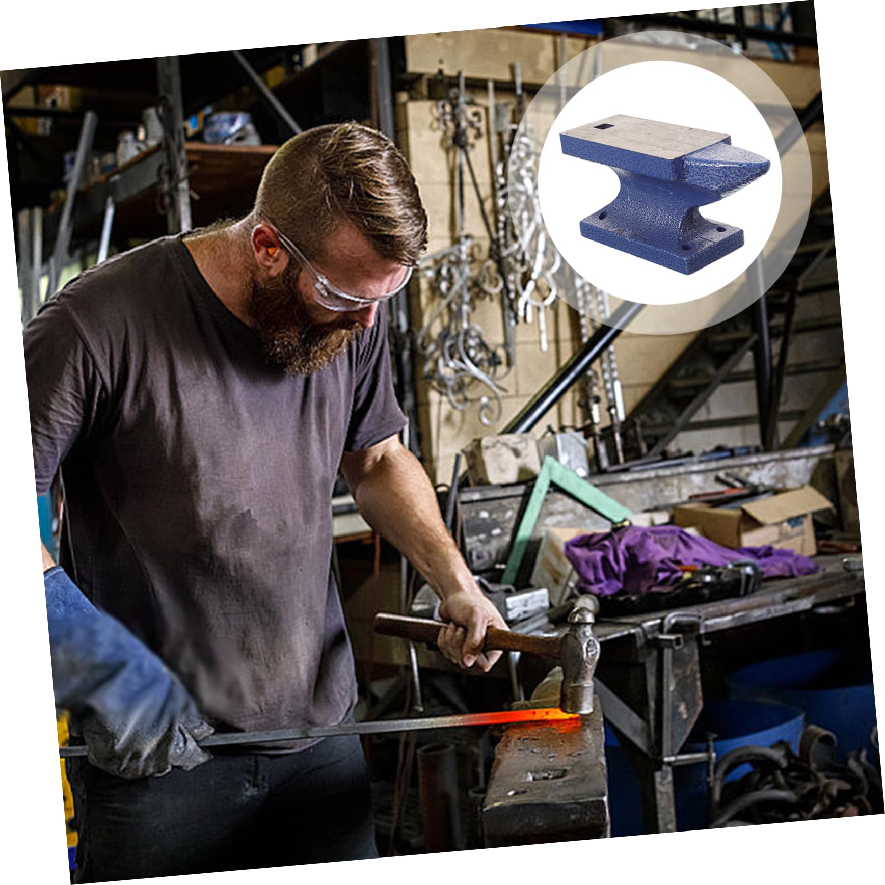 Lurrose Mini Blok Do Rękodzieła Wielofunkcyjna Podstawa Horn Reusable Diy Metal Pad Trwały Materiał Żelazny