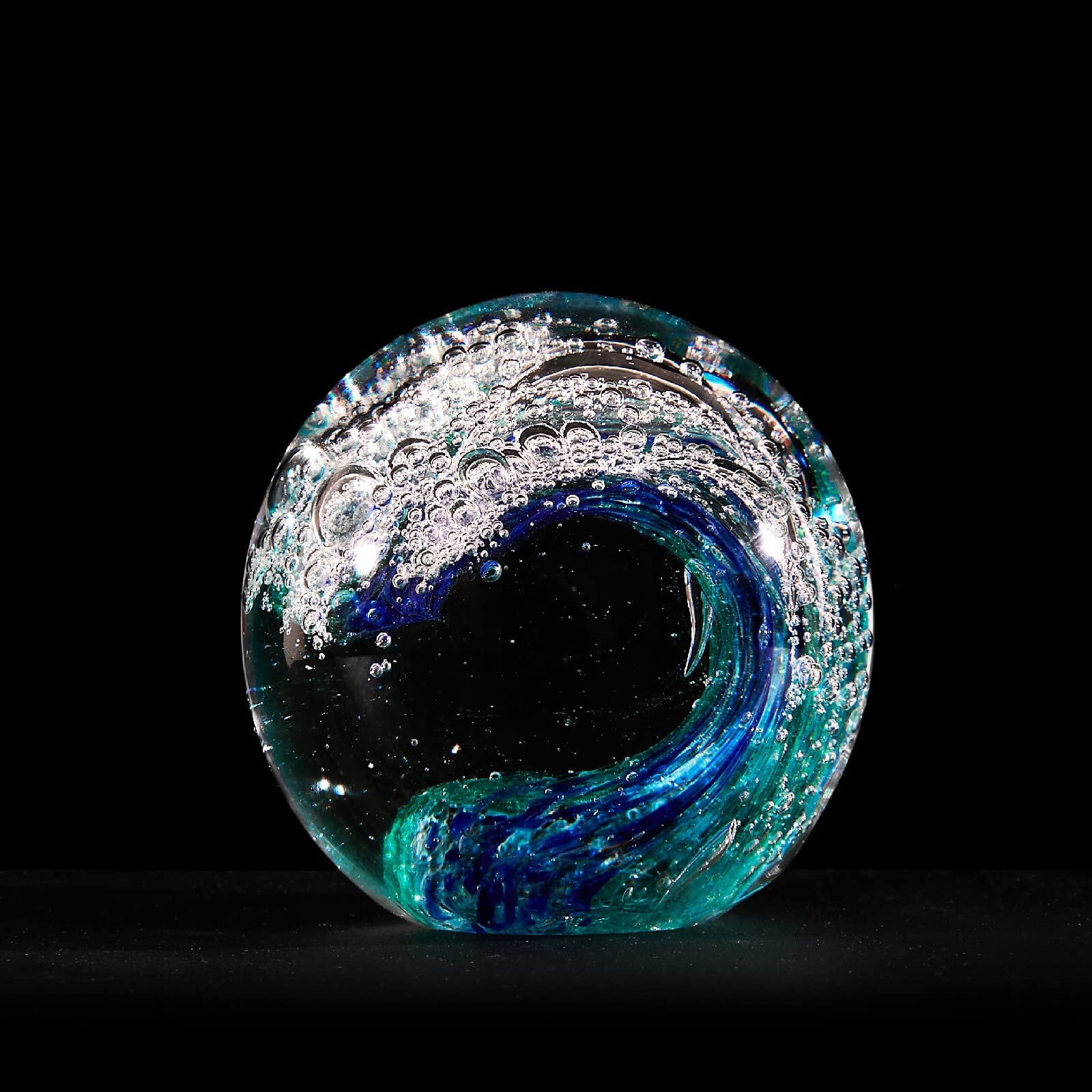 Aazon.co: Vskikris Blue Glass Whale Figurine Collectibles Hand Blown Art Glass Whale Sea - View #6