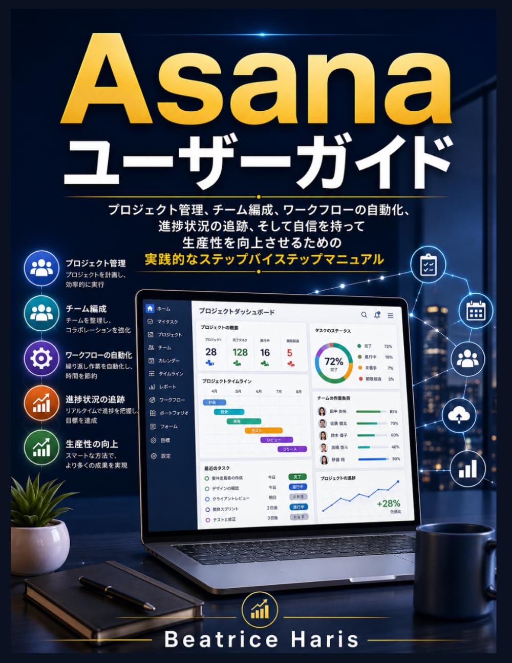 Asanaユーザーガイド: プロジェクト管理、チーム編成、ワークフローの自動化、進捗状況の追跡、そして自信を持って生産性を向上させるための実践的なステップバイステップマニュアル