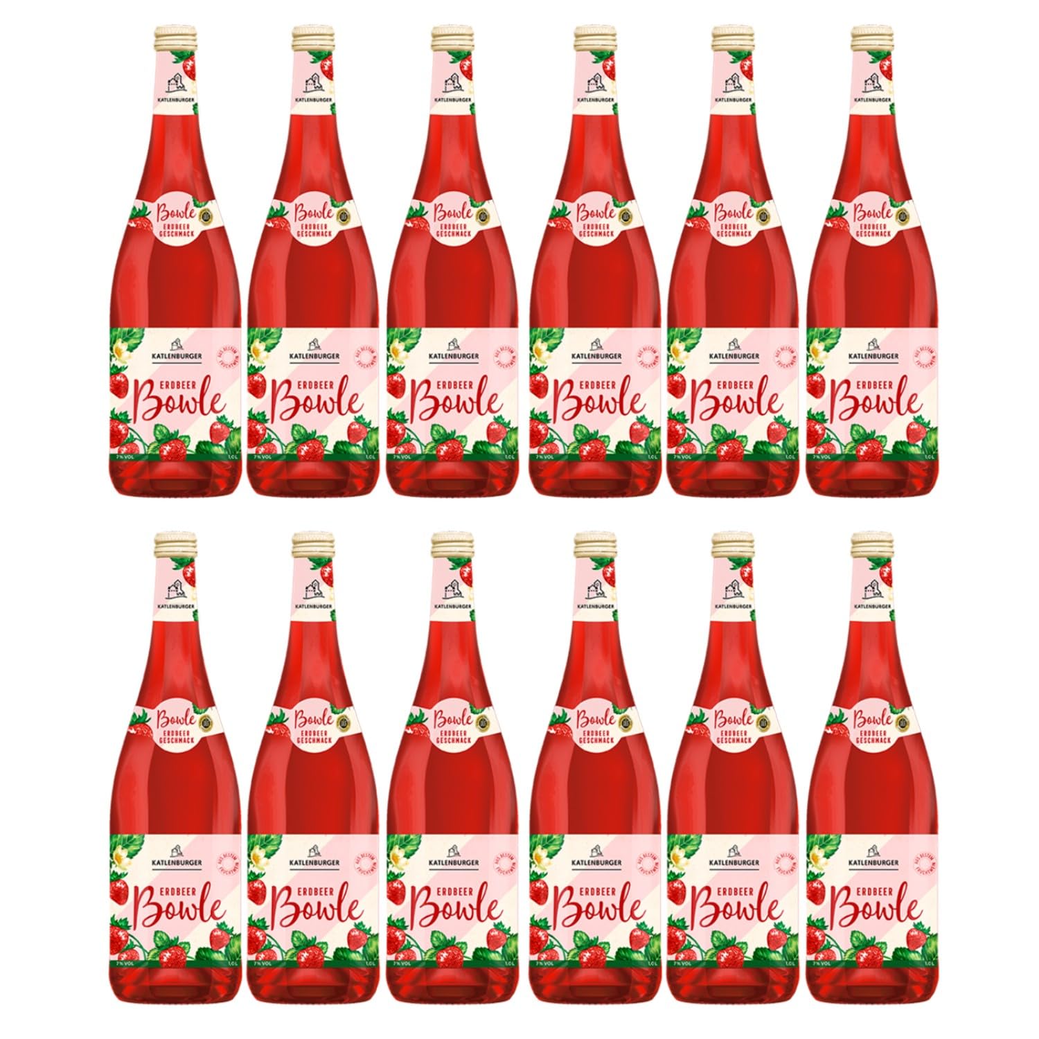 Katlenburger Erdbeerbowle Fruchtwein rosé Deutschland inkl. FeinWert E-Book (12 x 1,0l)