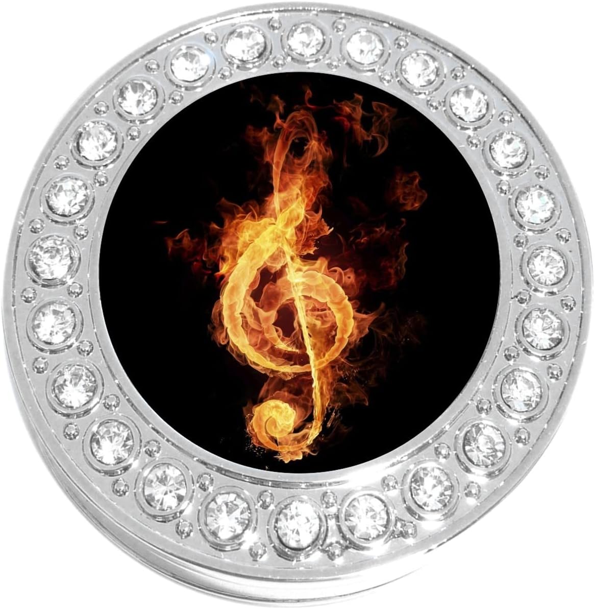 NewCharms Music Treble Clef Fire Purse Hanger with Bling - Keeps Your Bag Off The Floor and Folds to Fit in Your Handbag