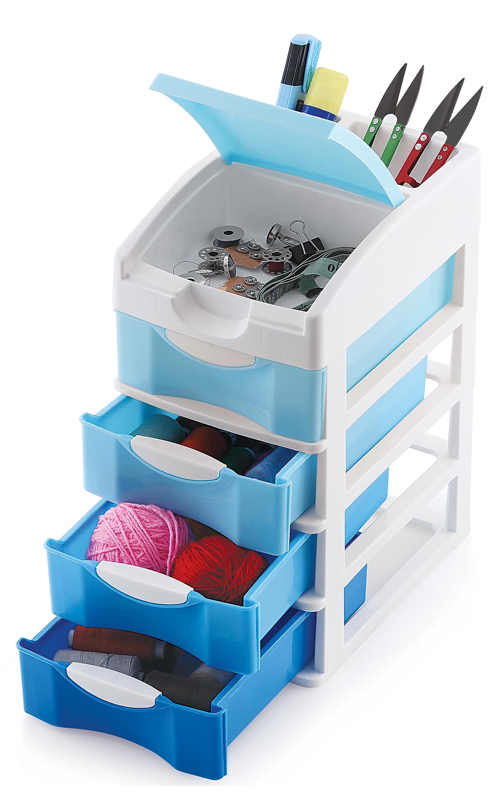 Tedemel Small Size Cosmetic & Make-up Organizers Drawer MulitPurpose Drawer Rack Organizers Plastic Modular Drawer System for Home, Office, Hospital, Parlor, School (BLUE, COMFY4) (B0CG5F3PN7) Amazon Price History, Amazon Price Tracker