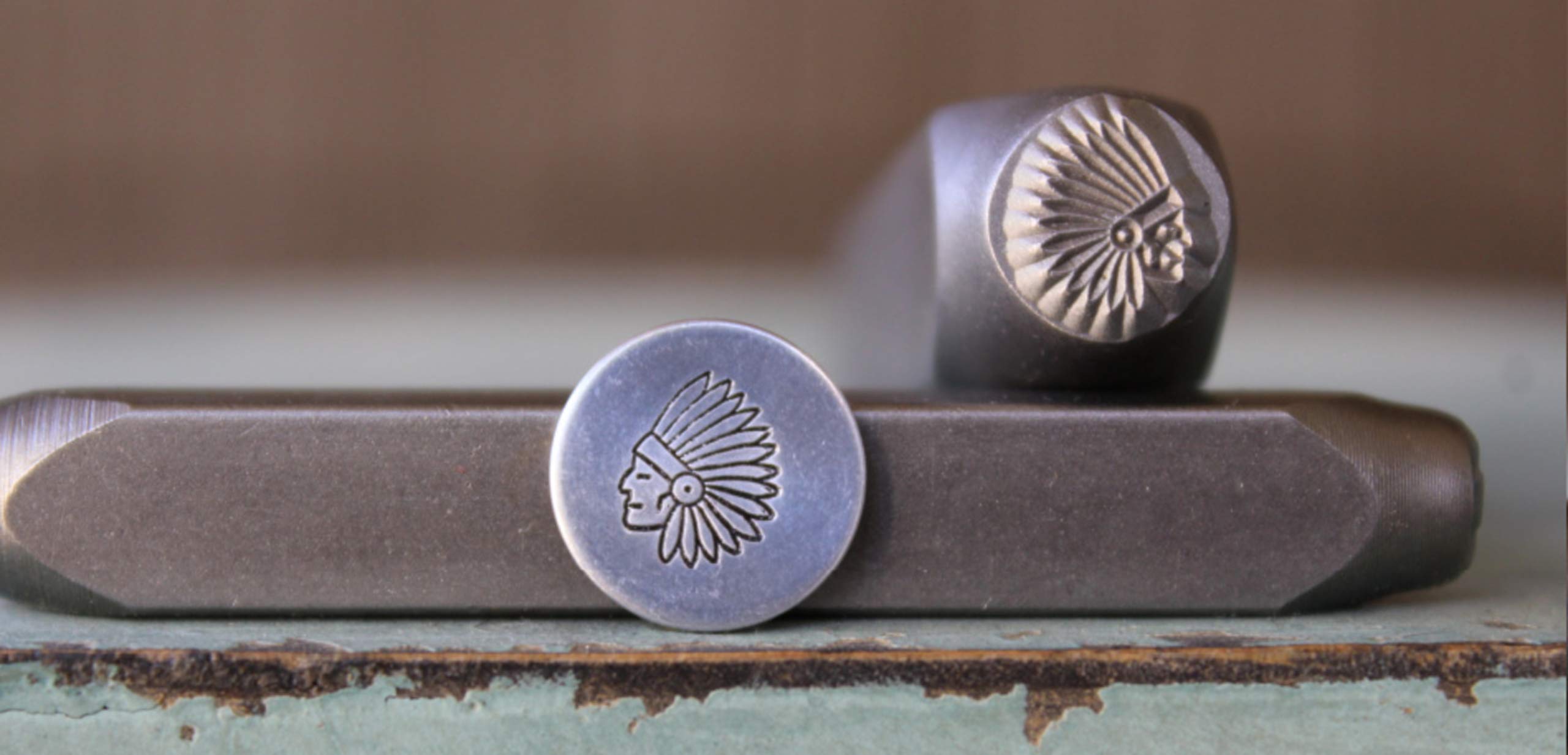 8mm Southwest Chief Head Metal Punch Design Stamp - Supply Guy - CH-422