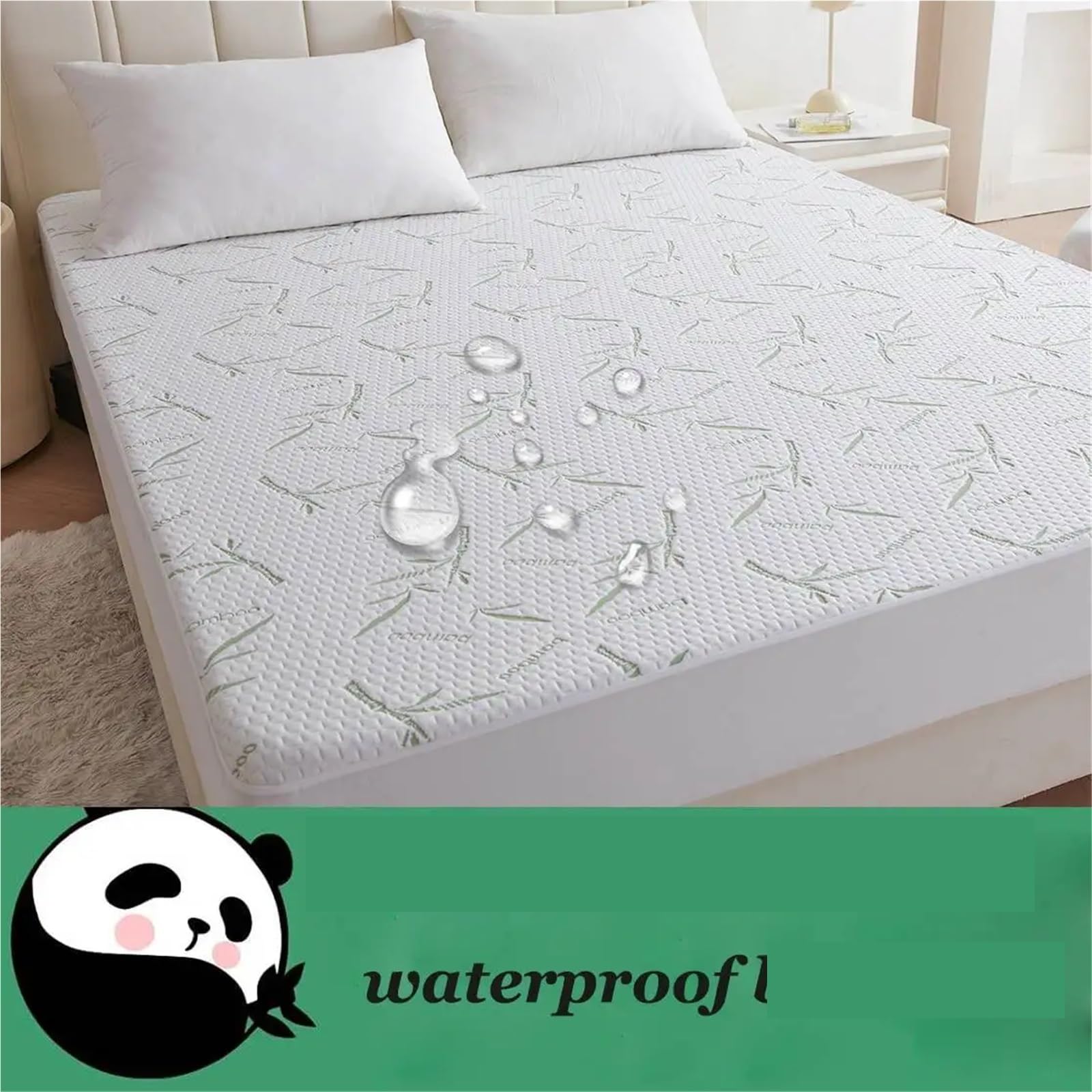 Funda de colchón Protector Impermeable Transpirable, silenciosa Protege Sin Funda Almohada para ColchóN(Queen-152x203x46cm)