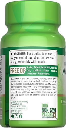 Miniatura 7 de Nature's Truth Suplemento de magnesio | 250 mg | 100 comprimidos | Vegano, sin OMG y sin gluten