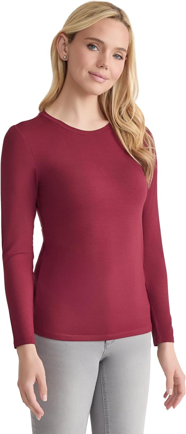 Jones New York Womens Long Sleeve Crew Neck Tee - Image 4