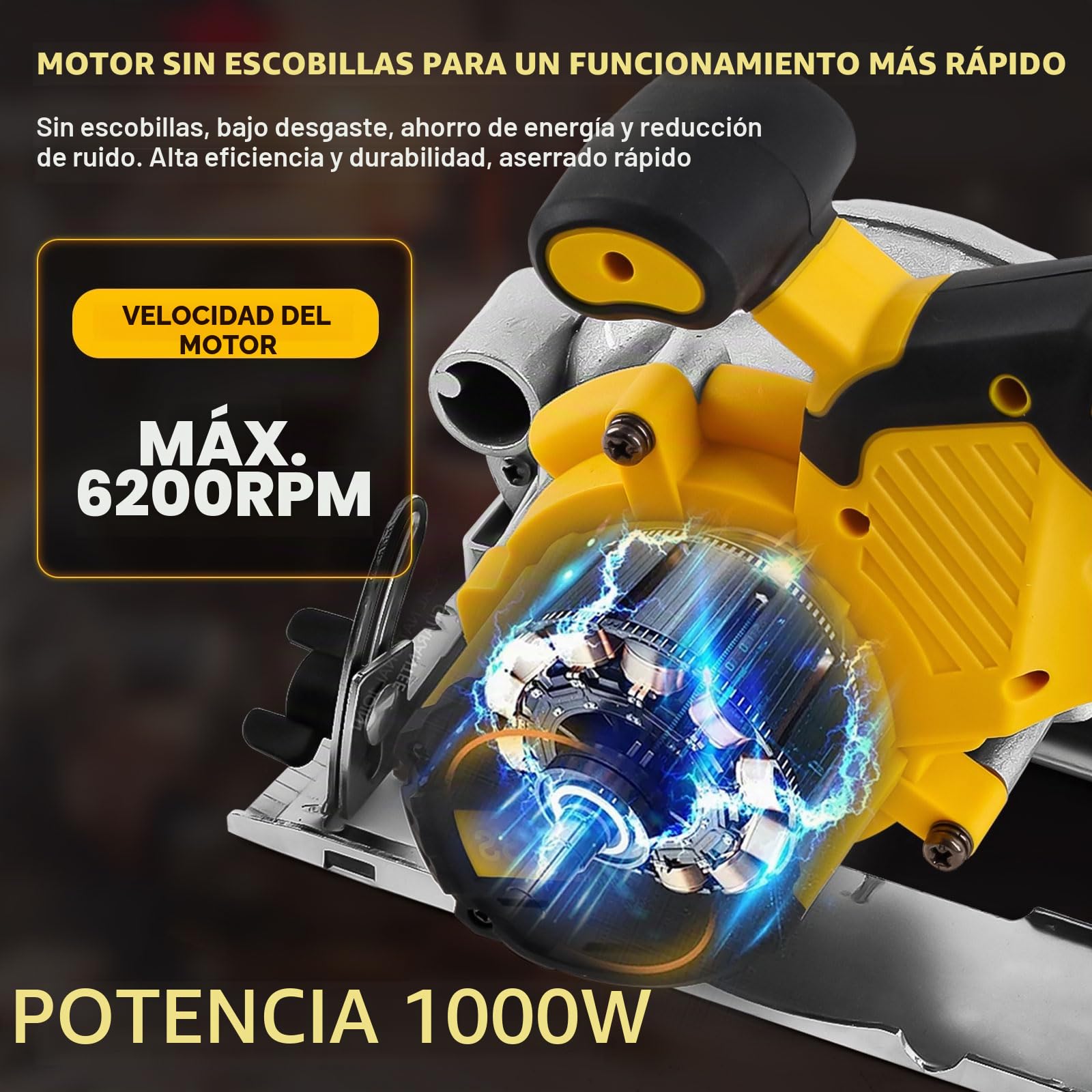 Sierra circular inalámbrica para batería Dewalt de 18 V, 6200 rpm, sierra circular profesional sin escobillas de 5 pulgadas con 3 cuchillas, ángulo de corte de 0-45° para corte de azulejos de madera y