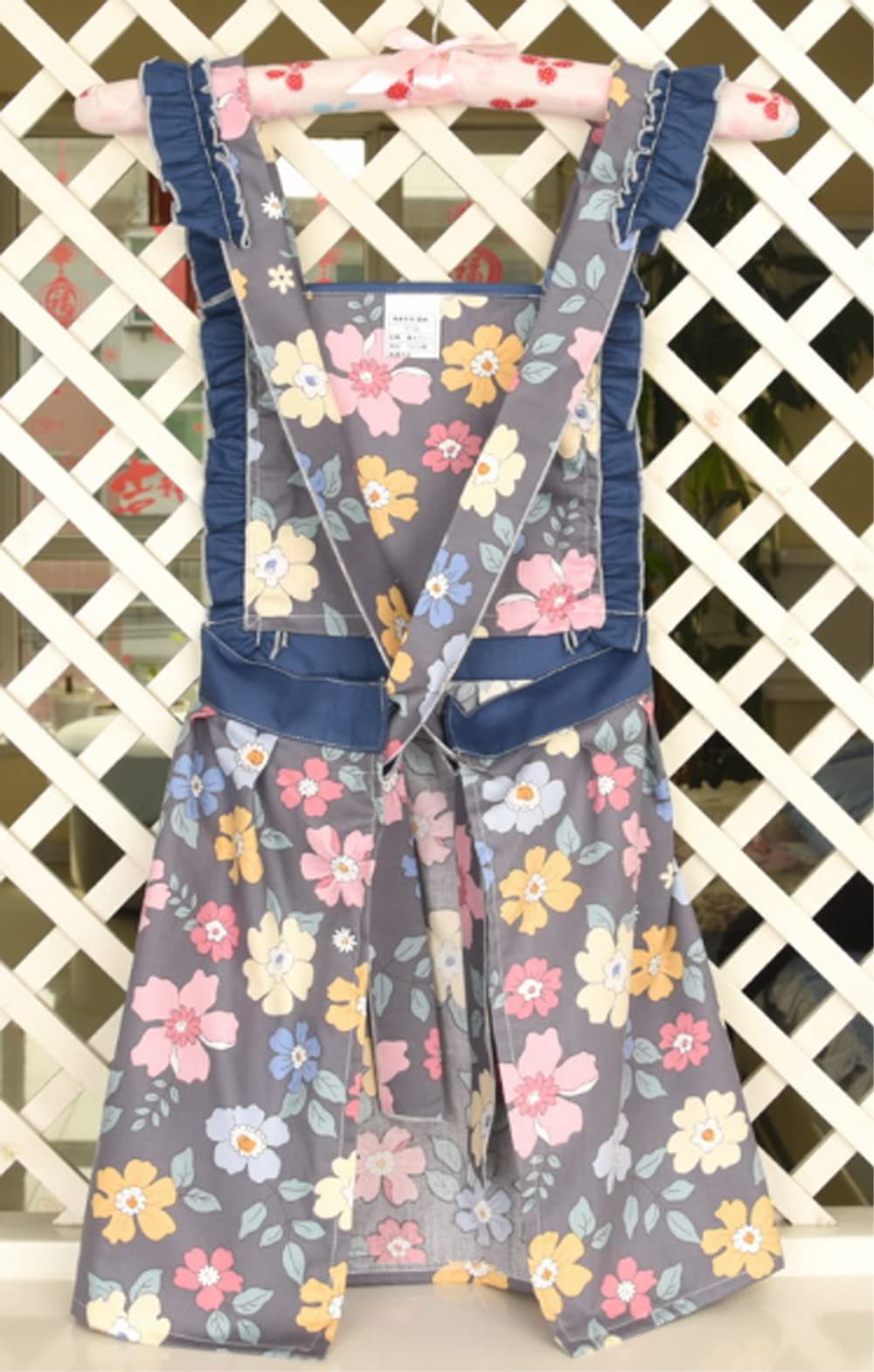 CRB Fashion Delantal de cocina para niños pequeños, niñas pequeñas, bonitos delantales de chef de cocina, azul, 2-5 años