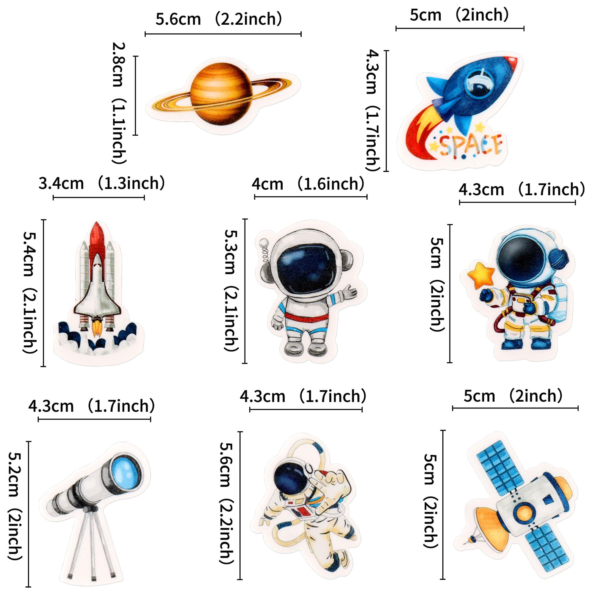 40 Stück Essbare Weltraum-Cupcake-Topper – Astronaut, Rakete, Planet, Für Geburtstag & Babyparty