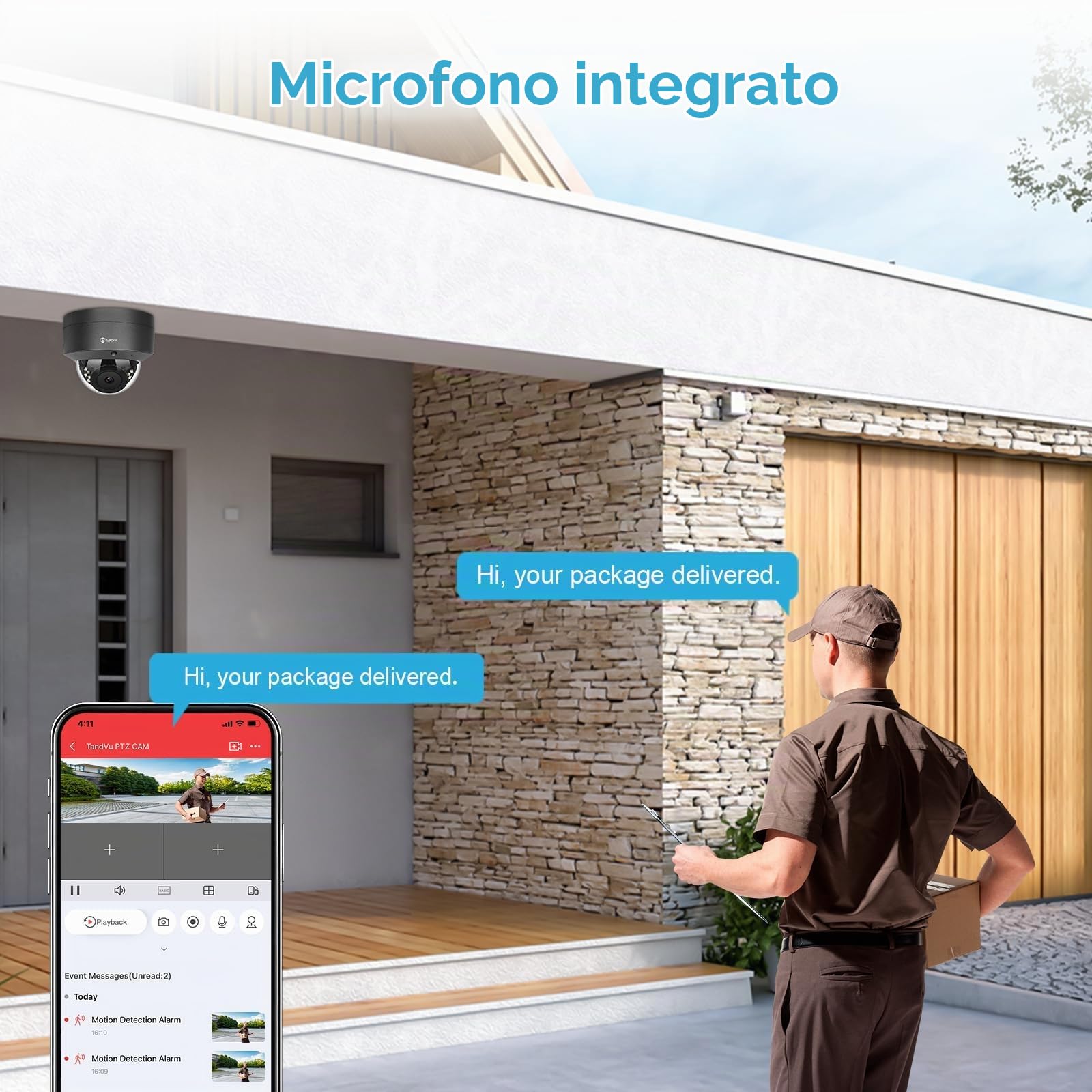 Anpviz 5MP Dome Telecamera PoE Esterno, Telecamera IP PoE di Sicurezza | Visione Notturna IR 30M, Rilevazione Movimento, Audio Incorporato, Full Metal Housing, Impermeabile IP66 (U Series)