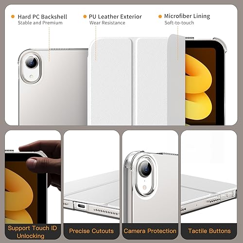 Miniatura 235 de MoKo Funda para iPad mini 7 (A17 Pro) Generation Case 2024, iPad mini 6 2021, funda delgada y ligera de 8.3 pulgadas de carcasa de policarbonato