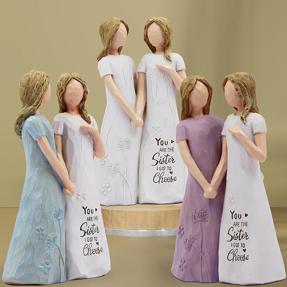 BORLESTA Best Friend Birthday Gifts for Women,Sister Figurines | Gift for Friends Women, Resin Hand-painted Statue,Friendship Gifts for Women, Christmas/Everyday Gift for Best Friend Sister