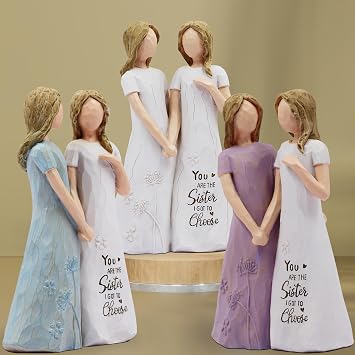 BORLESTA Best Friend Birthday Gifts for Women,Sister Figurines | Gift for Friends Women, Resin Hand-painted Statue,Friendship Gifts for Women, Christmas/Everyday Gift for Best Friend Sister