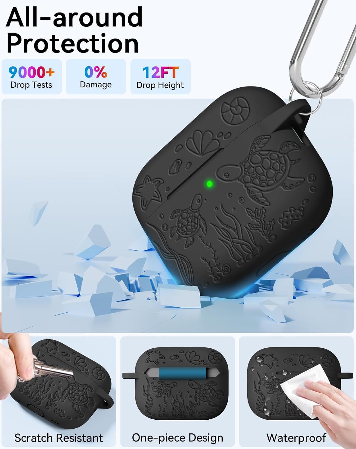 for AirPods Pro 3 Case 2025 with Cleaner Kit, Black image 4