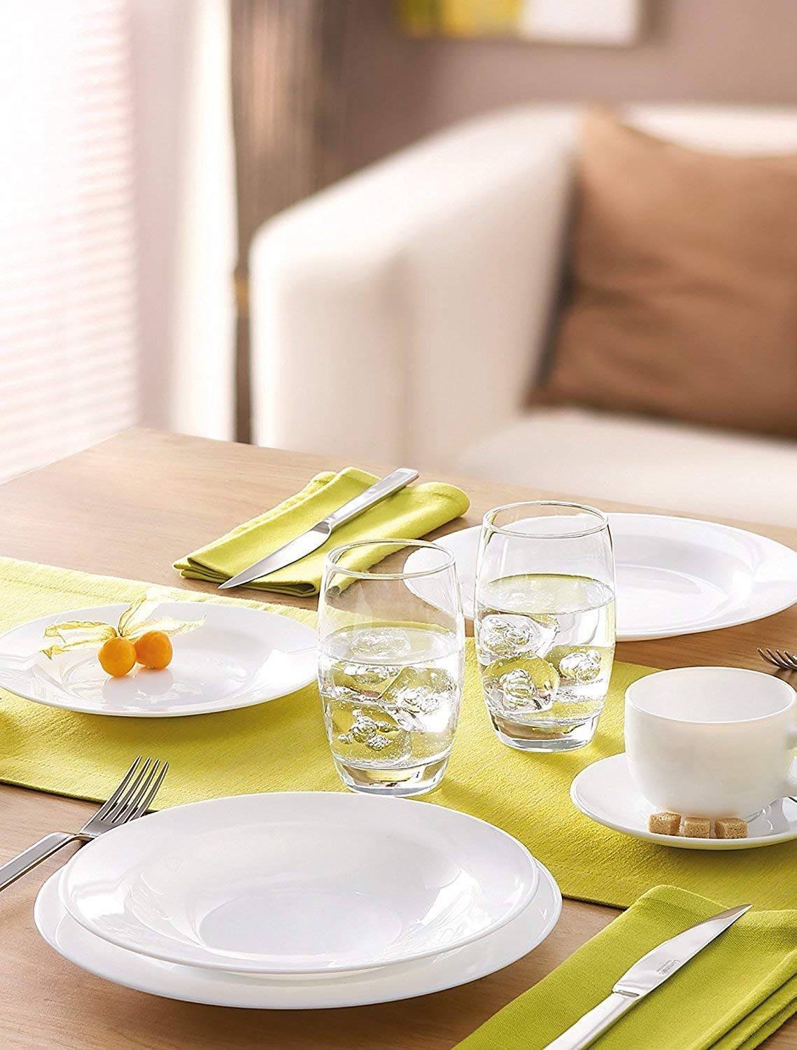 Home-Cart Opal Glass Evolution 12 Pcs Tea Cup & Saucer Set 160 ml/Diva (6 Cup & 6 Saucer) 1