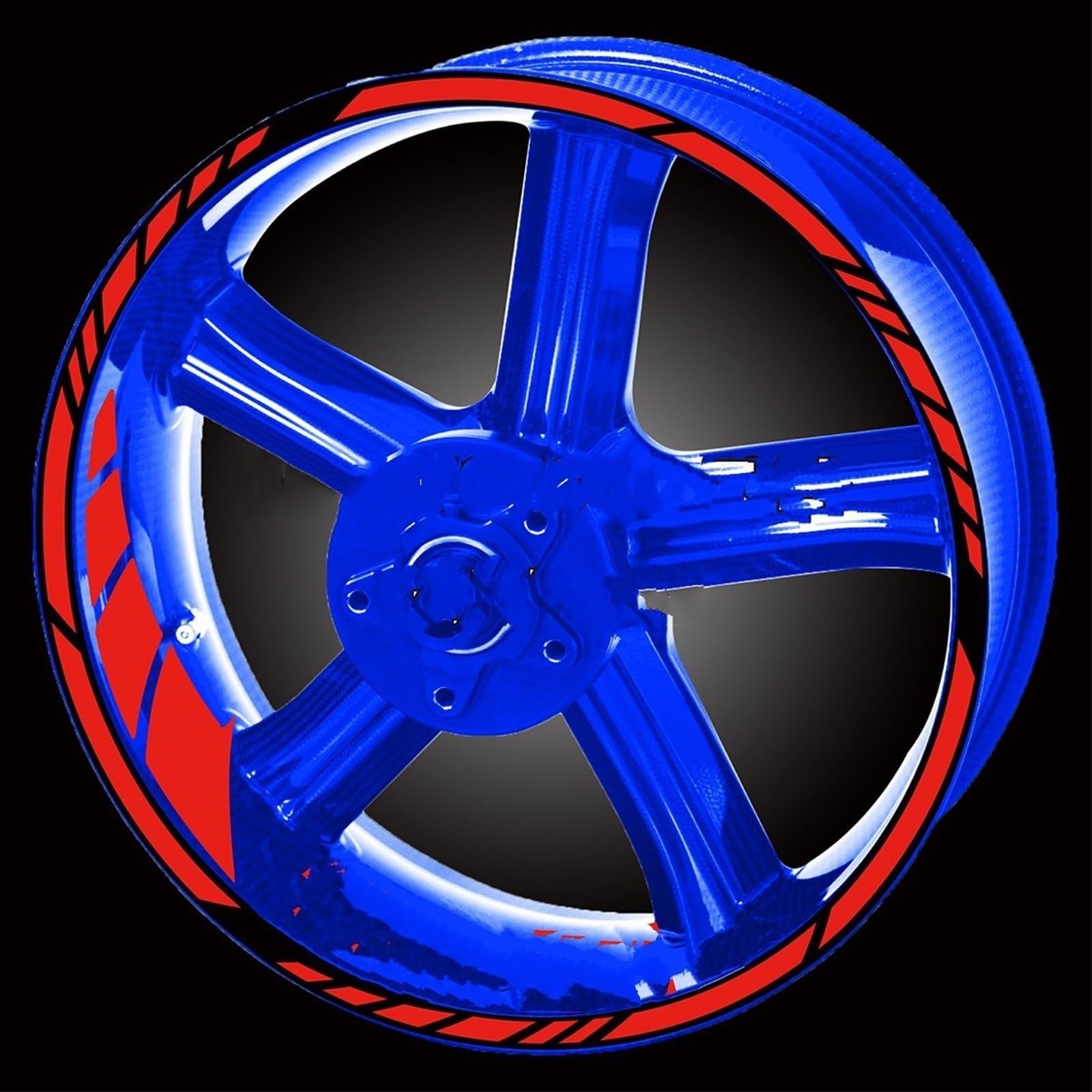 Motorcycle Reflective Wheel Rim Stripe Sticker Front Rear Full Set Decal for Yamaha YZF R1 R3 R15 R1m R6 Mt07 Mt09 FZ6(Color9)