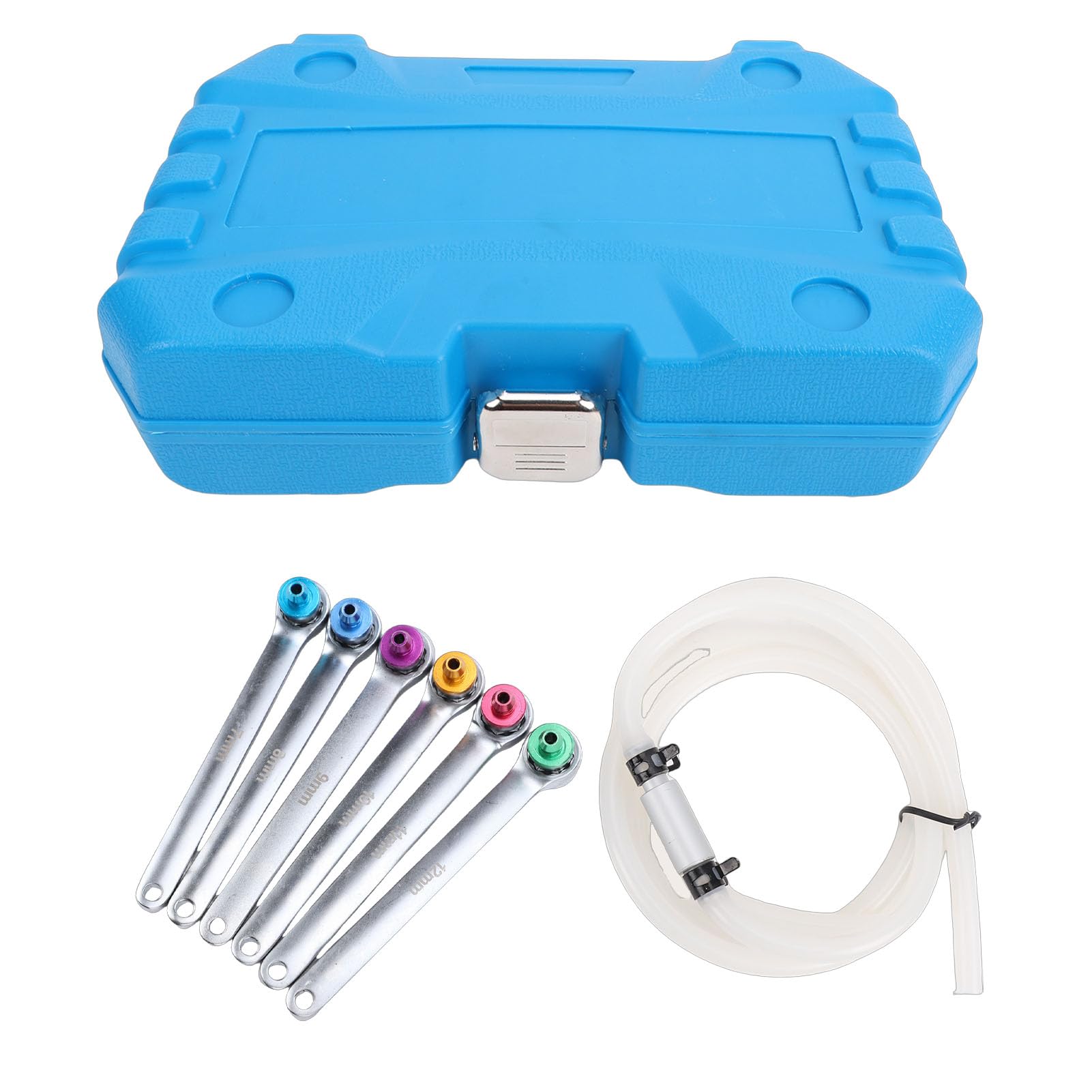 VGEBY Bremsenentlüftungsschlüssel-Set, Chrom-Vanadium-Stahl-Schraubenschlüssel-Set mit ergonomischen Griffen, 6-teiliges Bremsflüssigkeits-Entlüftungswerkzeug für Auto Motorrad LKW Wartung