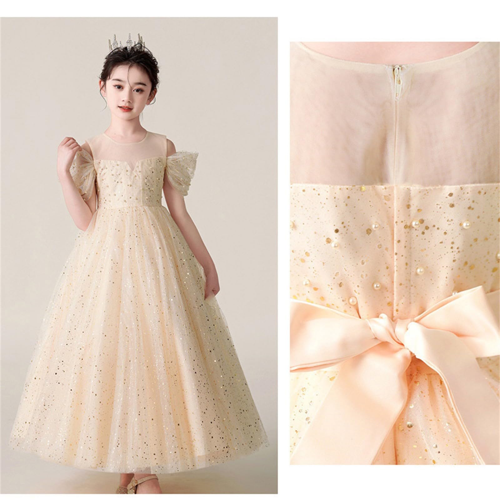 Vestito da festa per ragazze, abito da principessa per feste di compleanno, abito da sera formale, damigella d'onore, matrimonio, fiore, ragazza, tulle, maxi abito da ballo