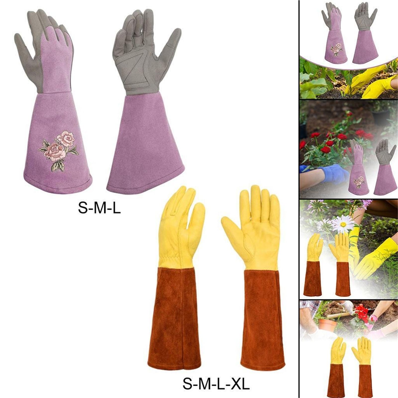 Guanti Giardino Guanti da giardinaggio in pelle Thorn for giardinieri uomini e donne(Violet M)