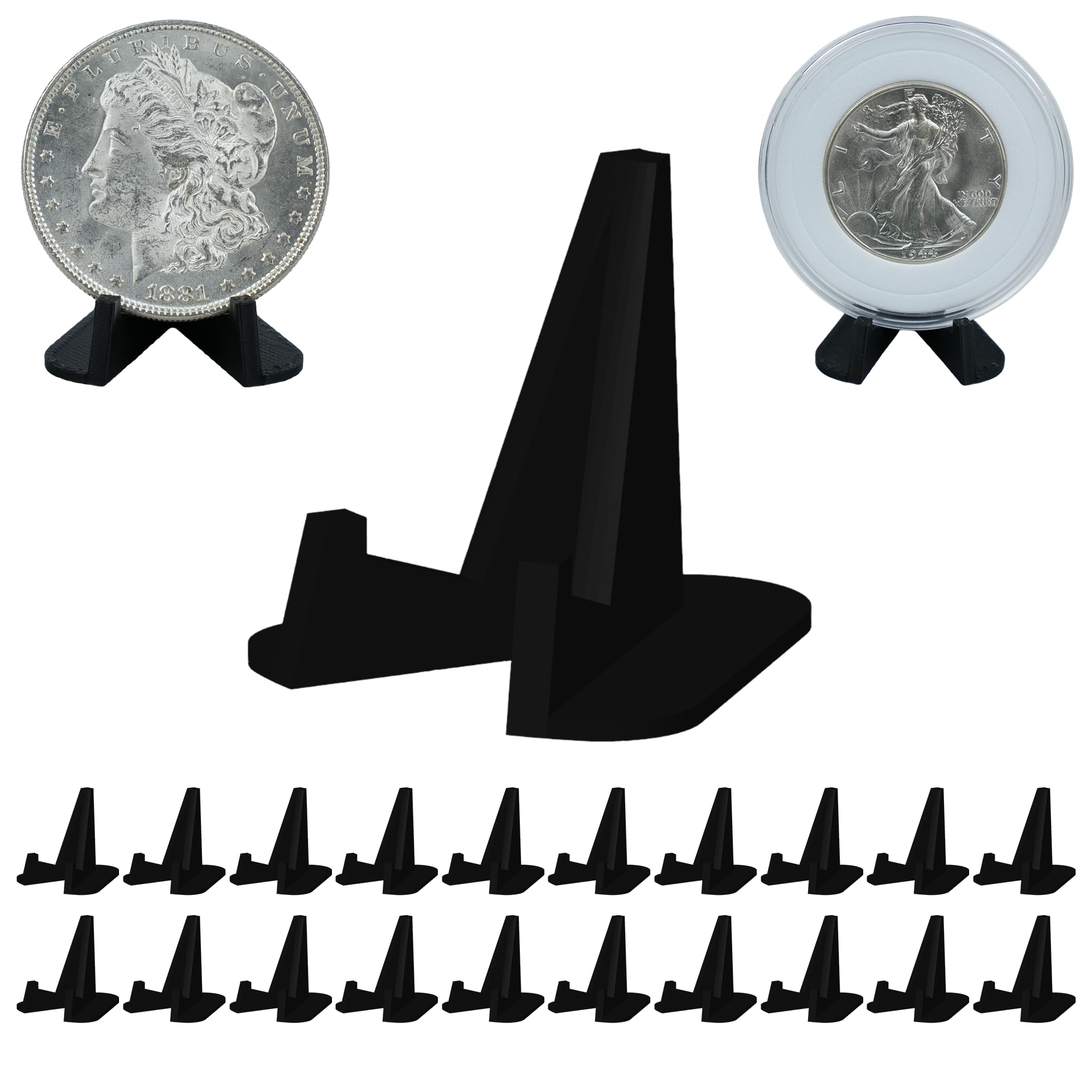 Pineapple 20 Pack Coin Display Stand Tabletop Easel, Challenge Coin Display Mini Easel Stand, Coin Holder Display Stands for Display, Small Stand Coin Holders for Collectors All Coins