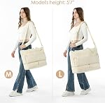 Gym Bag for Women, Sports Travel Duffel Bag with USB Charging Port, Weekender Overnight Bag with Wet Pocket and Shoes Compartment for Women Girls Travel, Gym, Yoga, School (Off White)