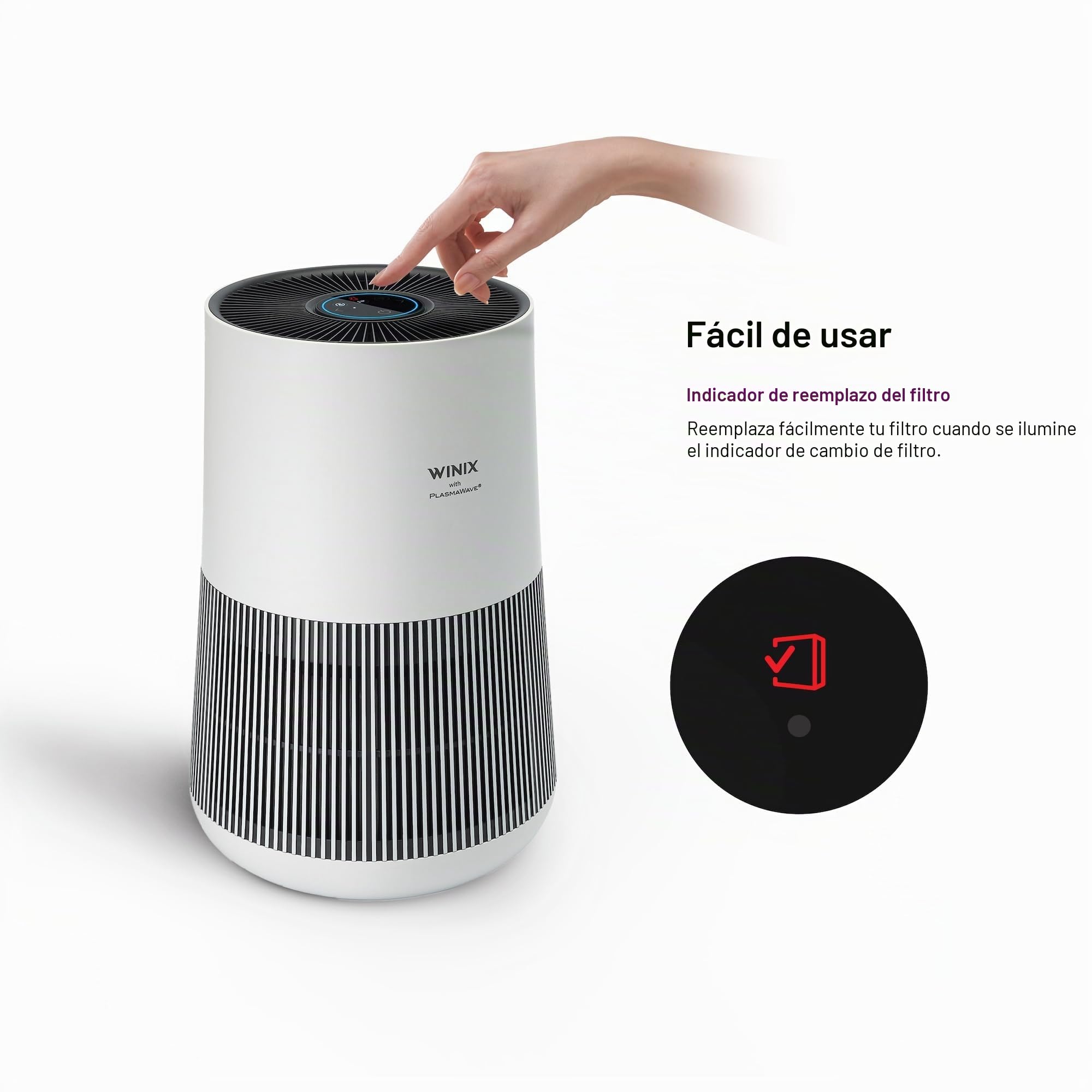 WINIX Purificador de aire T500 WIFI para alérgicos, CADR 250 m³/h, 50 ㎡, purificador de aire con filtro HEPA para habitaciones de fumadores contra alergias, polvo, polen, pelo de animales, comentarios