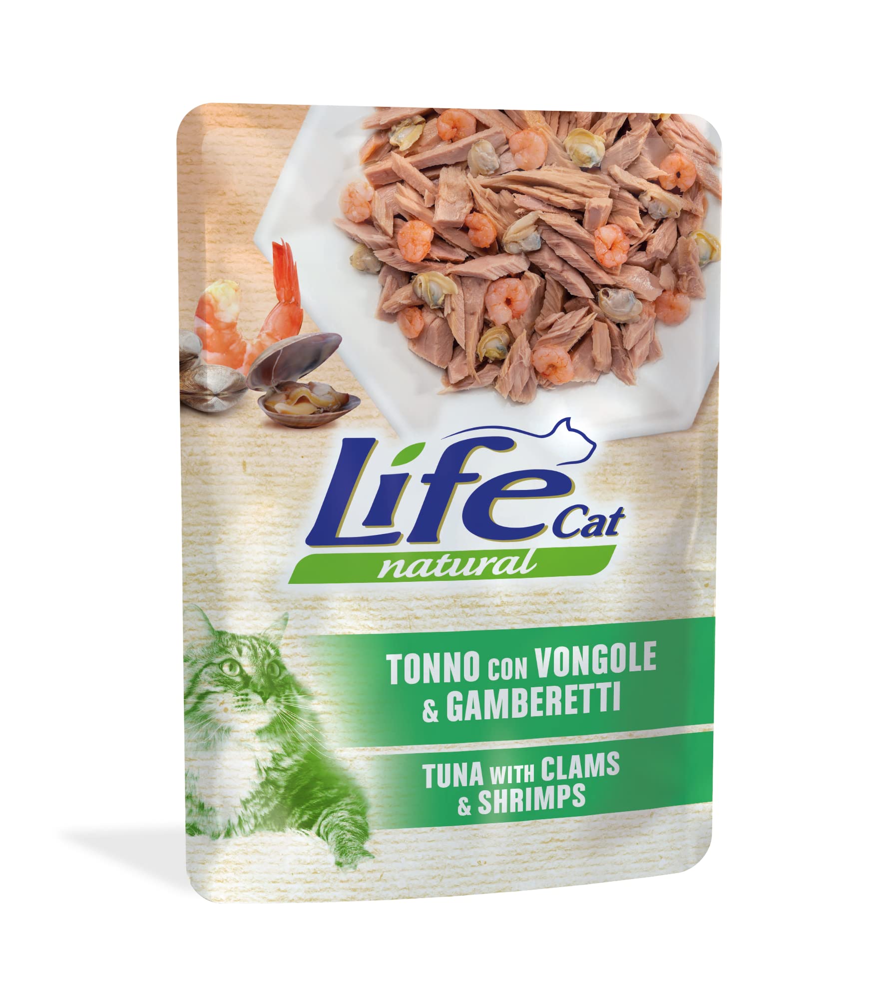Life Cat Natural Thunfisch mit Muscheln und Garnelen, Beutel 70g