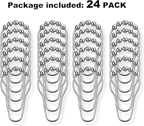Miniatura 7 de 24 ganchos de cortina de ducha plateados, ganchos de cortina de ducha inoxidables para baño, ganchos de ducha decorativos de acero inoxidable para