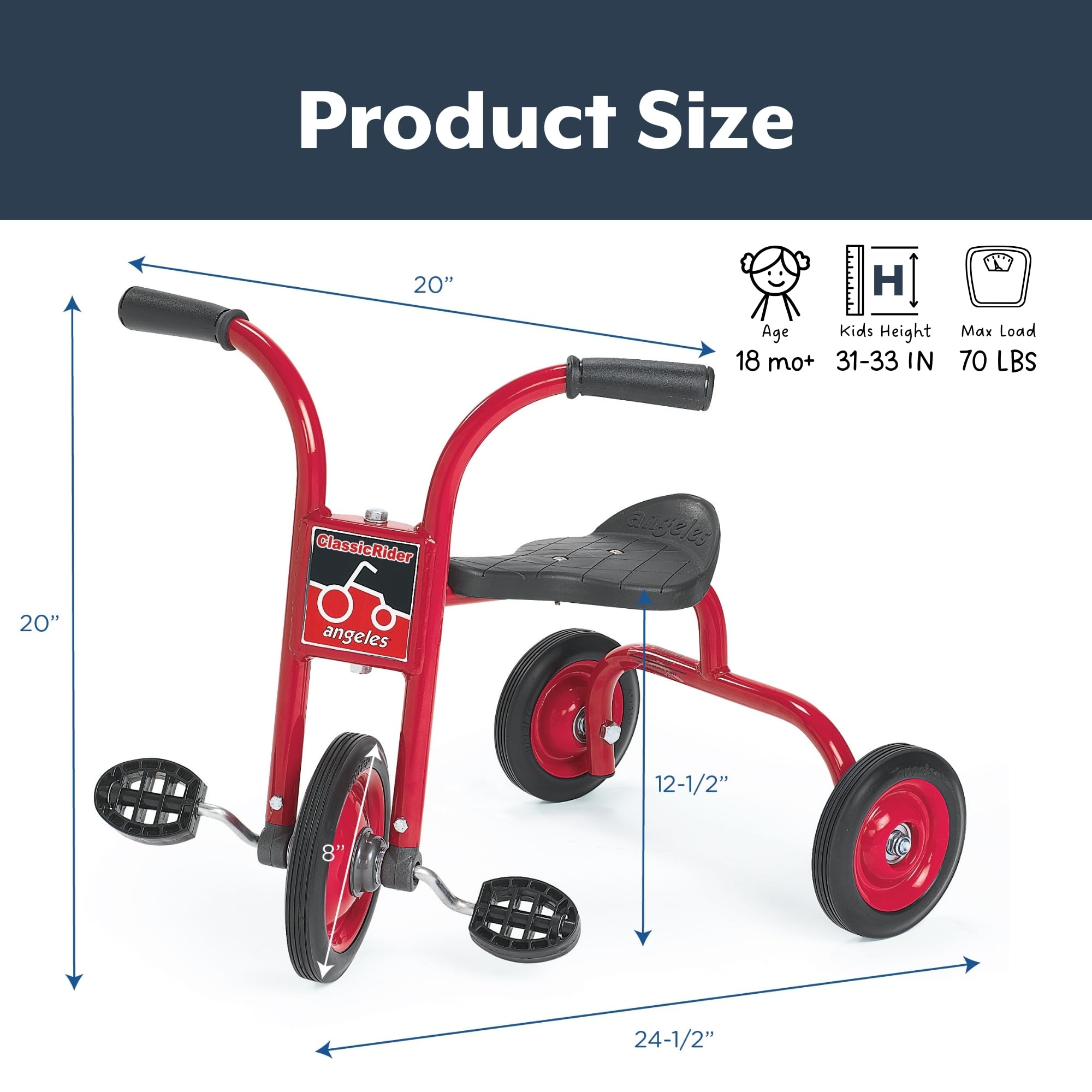 Amazon.com: Angeles ClassicRider Kids Tricycle, Toddler Tricycle