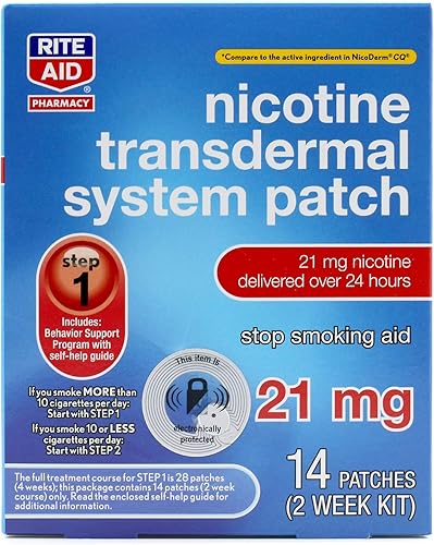 Miniatura 3 de Rite Aid Parches de nicotina - Paso 1  21 mg - 14 unidades  Parches para dejar de fumar  Ayuda para fumar para ayudar a dejar de fumar  Parche del