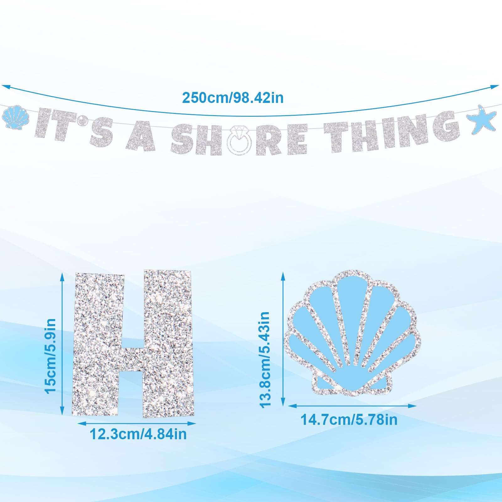 It's A Shore Thing Banner, Pre-Strung Glitter Tropical Beach Bachelorette Decor Coastal Bachelorette Party Favors Beach Banner for Bridal Shower Party Supplies - Image 2