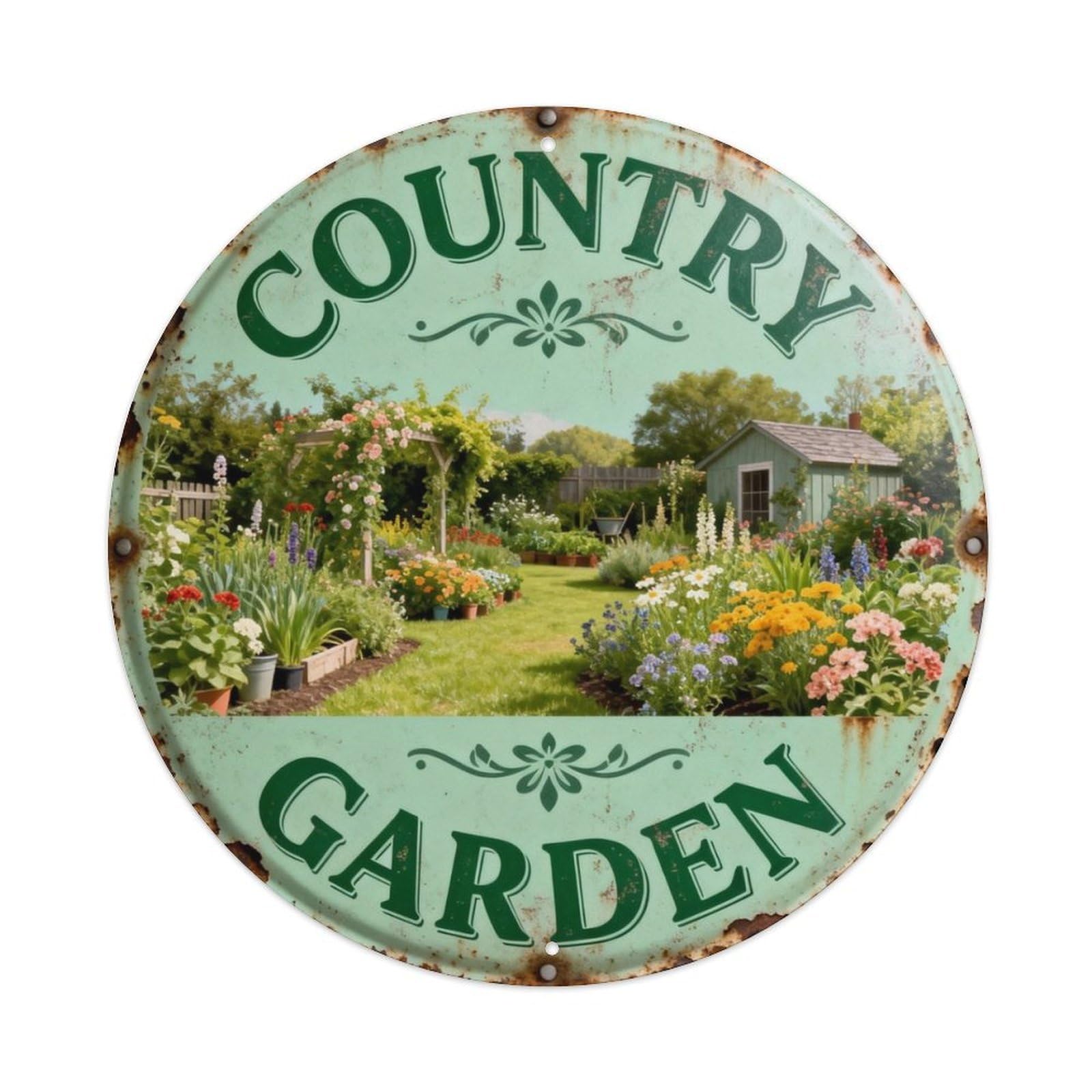 Country Garden Metal Tin Sign Plaque