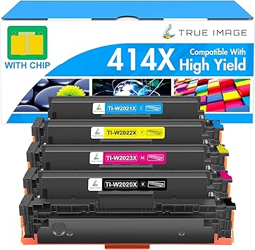 414X Toner Cartridges 4 Pack High Yield 414A MFP M479fdw M479 414 Compatible for HP414X Color LaserJet Pro M479fdw M479fdn M454dn M454dw M455dn M454 M480f Printer Ink W2020X Black Cyan Yellow Magenta