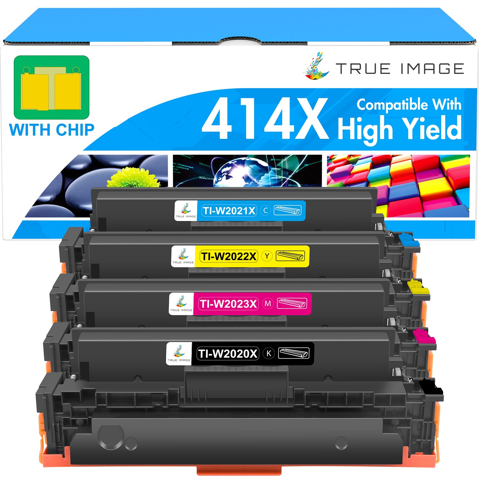 Cartuchos de tóner 414X de alto rendimiento: 414A MFP M479fdw M479 414 compatibles con HP 414X Color LaserJet Pro MFP M479fdn M454dn M454dw M455dn M454 M480f tinta negra Cian Amarillo Magenta