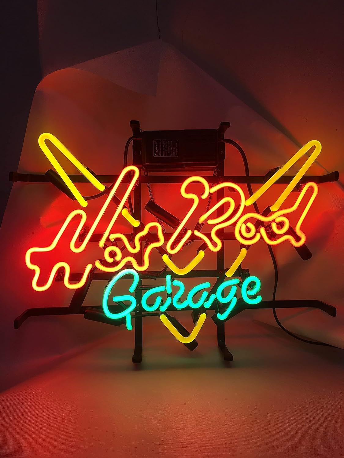 Cartel de neón Hot Rod Garage Luz de neón para cerveza, pub, hogar, garaje, Deor Man, Cueva, ocio, sala de juegos, lámpara de pared