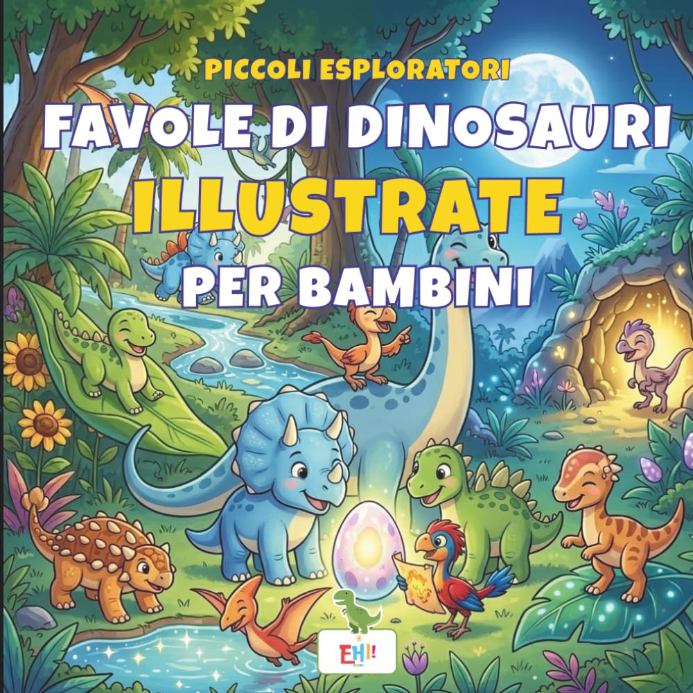 Favole di dinosauri per bambini | Piccoli Esploratori: 10 Storie Illustrate, Con Curiosità Scientifiche | Libro per l'Infanzia Età 3-6 Anni