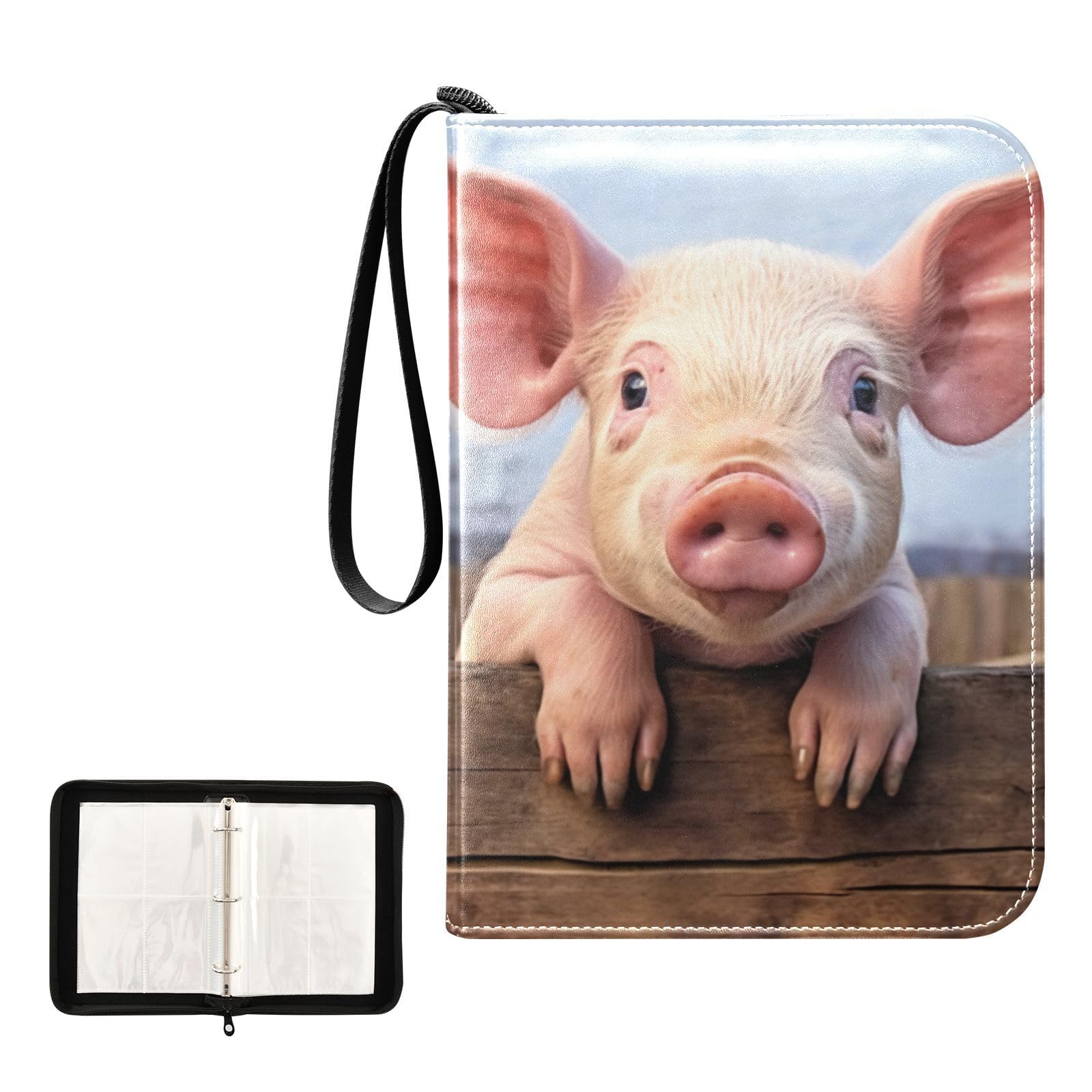 Amazon.com: Coikll Cute Pig Card Binder with 50 Removable Page