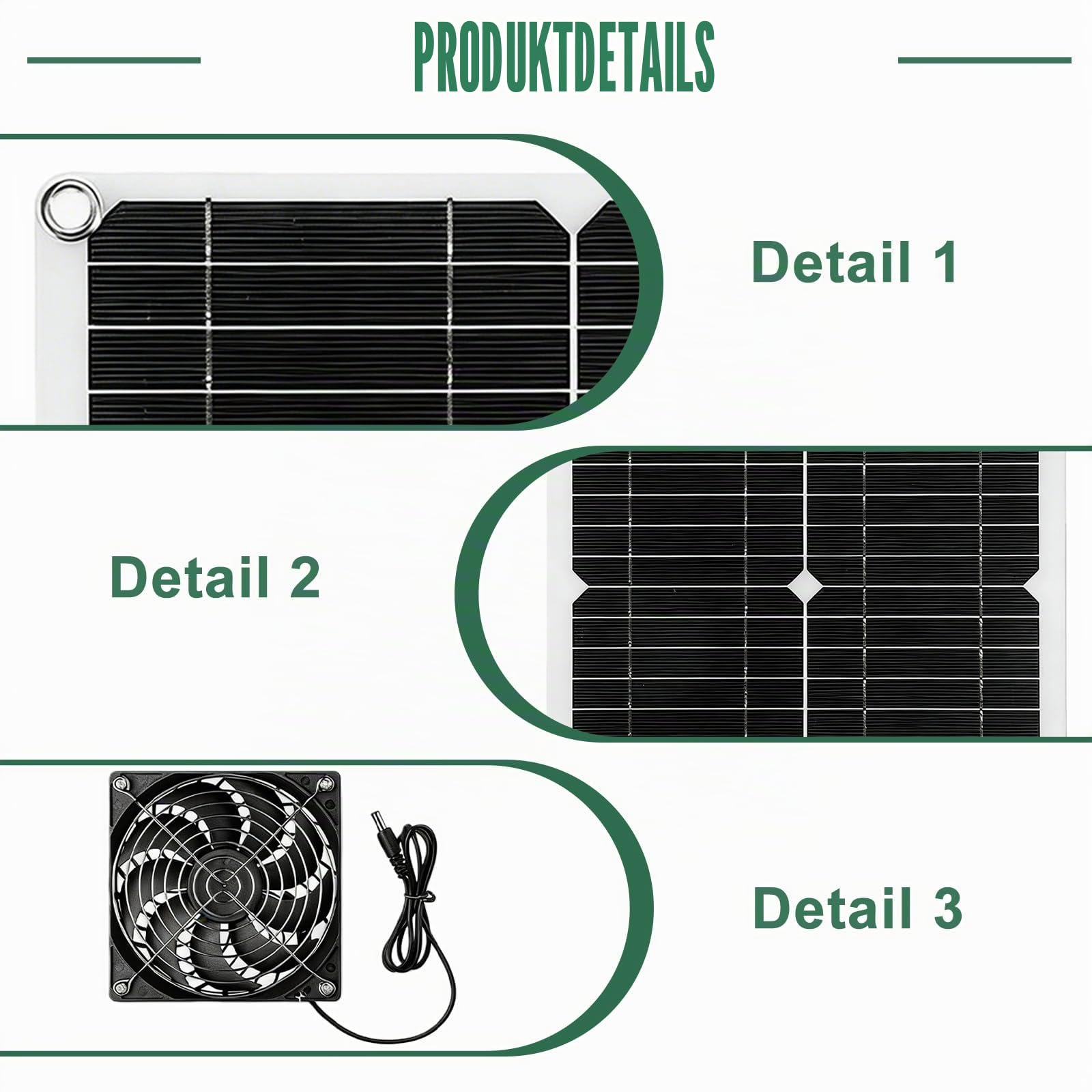 Solar Lüfter 12W, Solarpanel Fan Kit mit Doppelventilator, Wetterfest Solar Ventilator für Hühnerställe, Gewächshäuser, Schuppen & Haustierhäuser