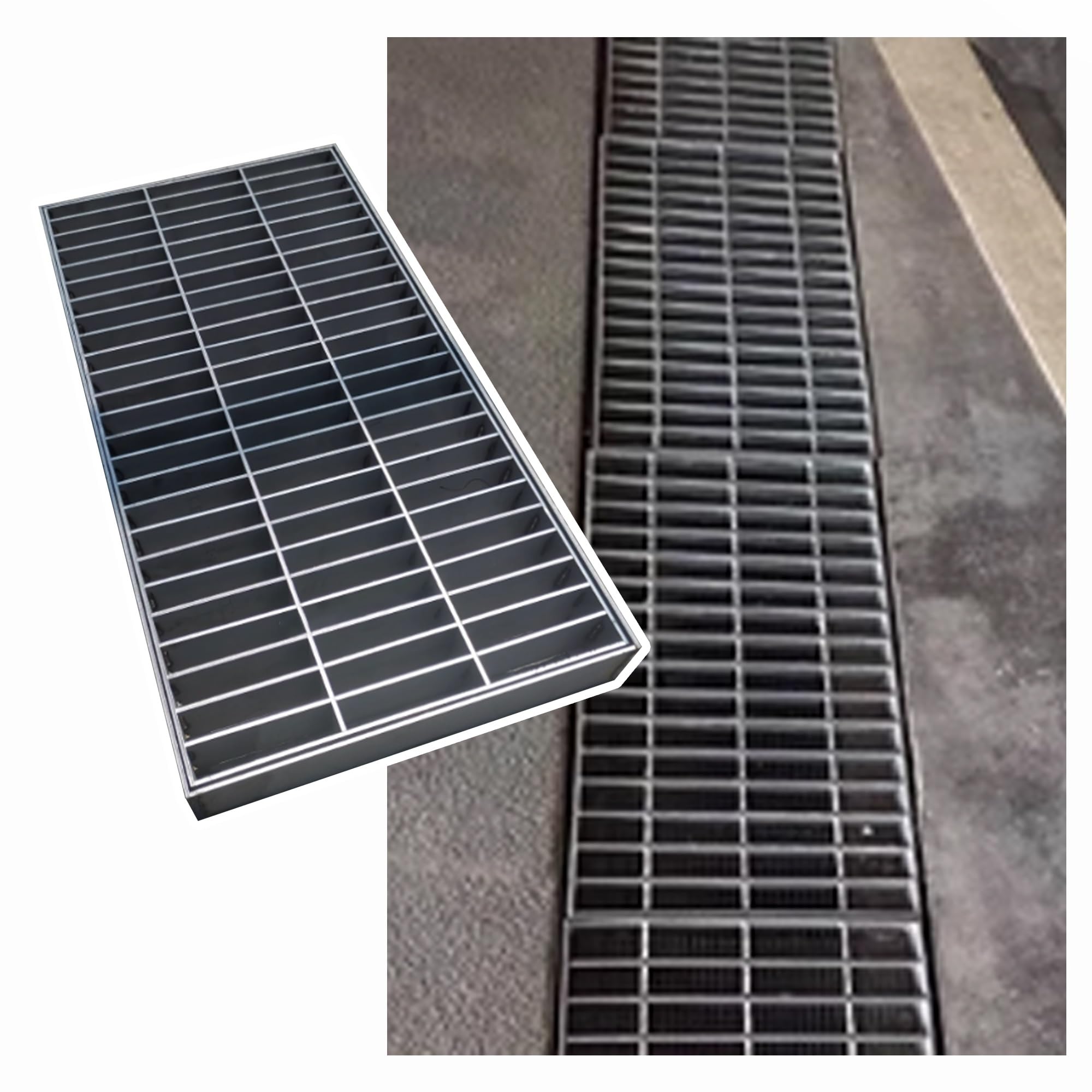 Kit de vidange en acier inoxydable 304 pour trottoirs et garages