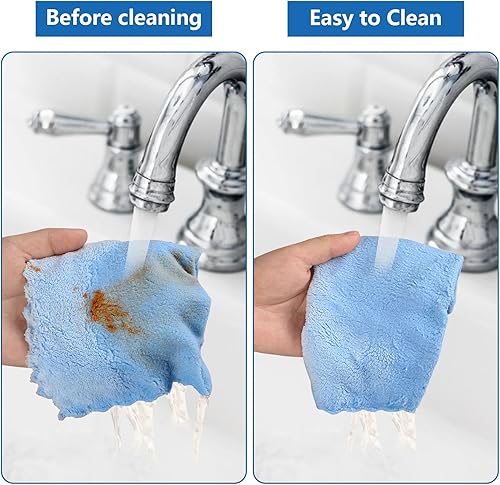 Miniatura 5 de Paquete de 24 paños de cocina de terciopelo coral suaves y reutilizables paños de cocina de forro polar coral paños de limpieza reutilizables