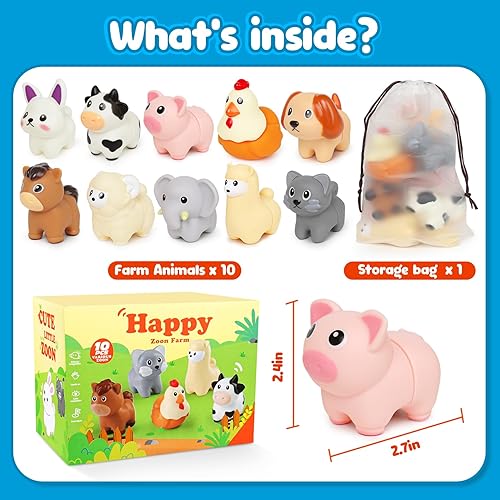 Montessori Farm Animals for Toddlers 2-3,Early Educational Little People Animals Figurines Learning Fine Motor Matching Games Activities for Boys Girls Preschool Classroom & Gifts