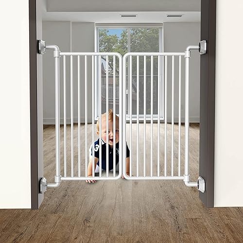Miniatura 7 de ICERO - Protector de pared para puerta de bebé - Protege las paredes y puertas de las puertas de mascotas y perros - para puerta de seguridad de