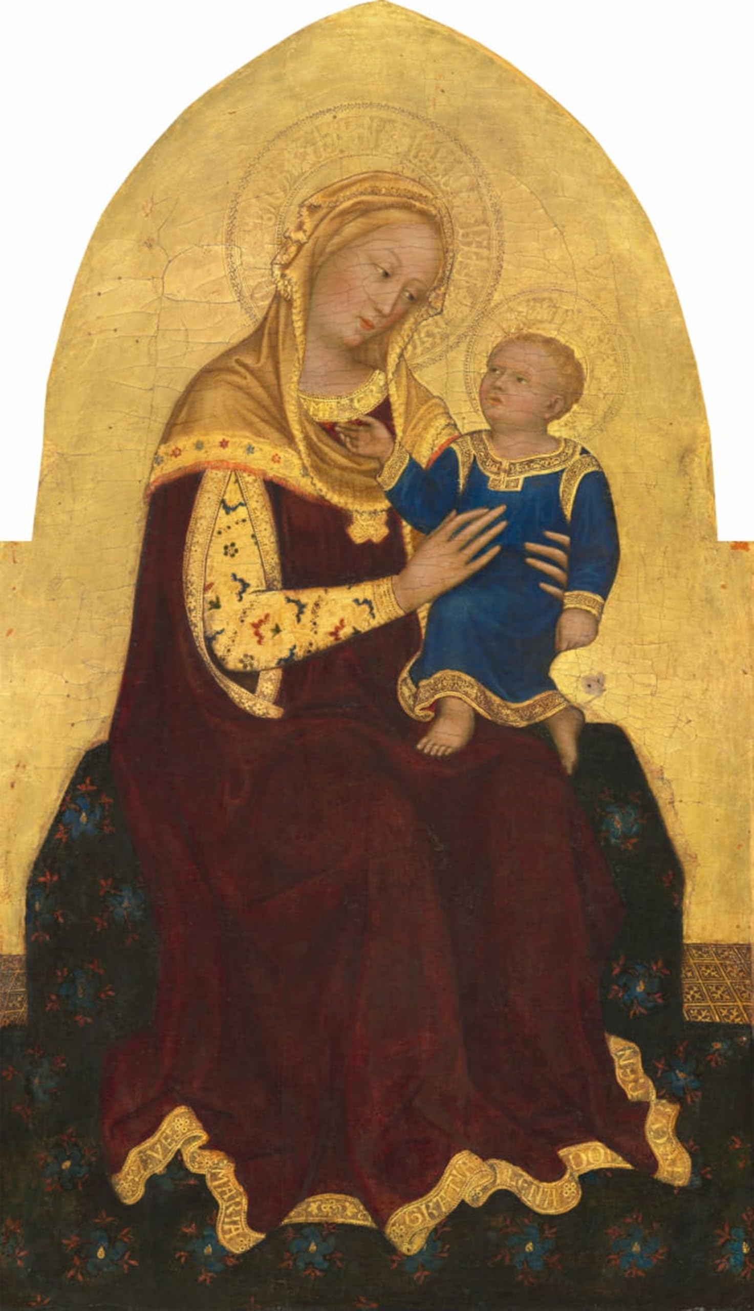 ARTXLXXBN Famous Art Print Poster Vintage Wall Art Lady and Child Enthroned by Gentile Da Fabriano Canvas Art Poster for Home Decor 60x90cm