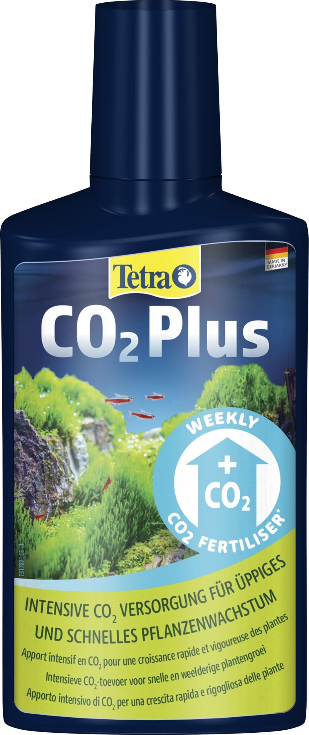 Tetra CO2 Plus - Fertilizzante liquido a base di carbonio per piante d'acquario rigogliose, flacone da 250 ml