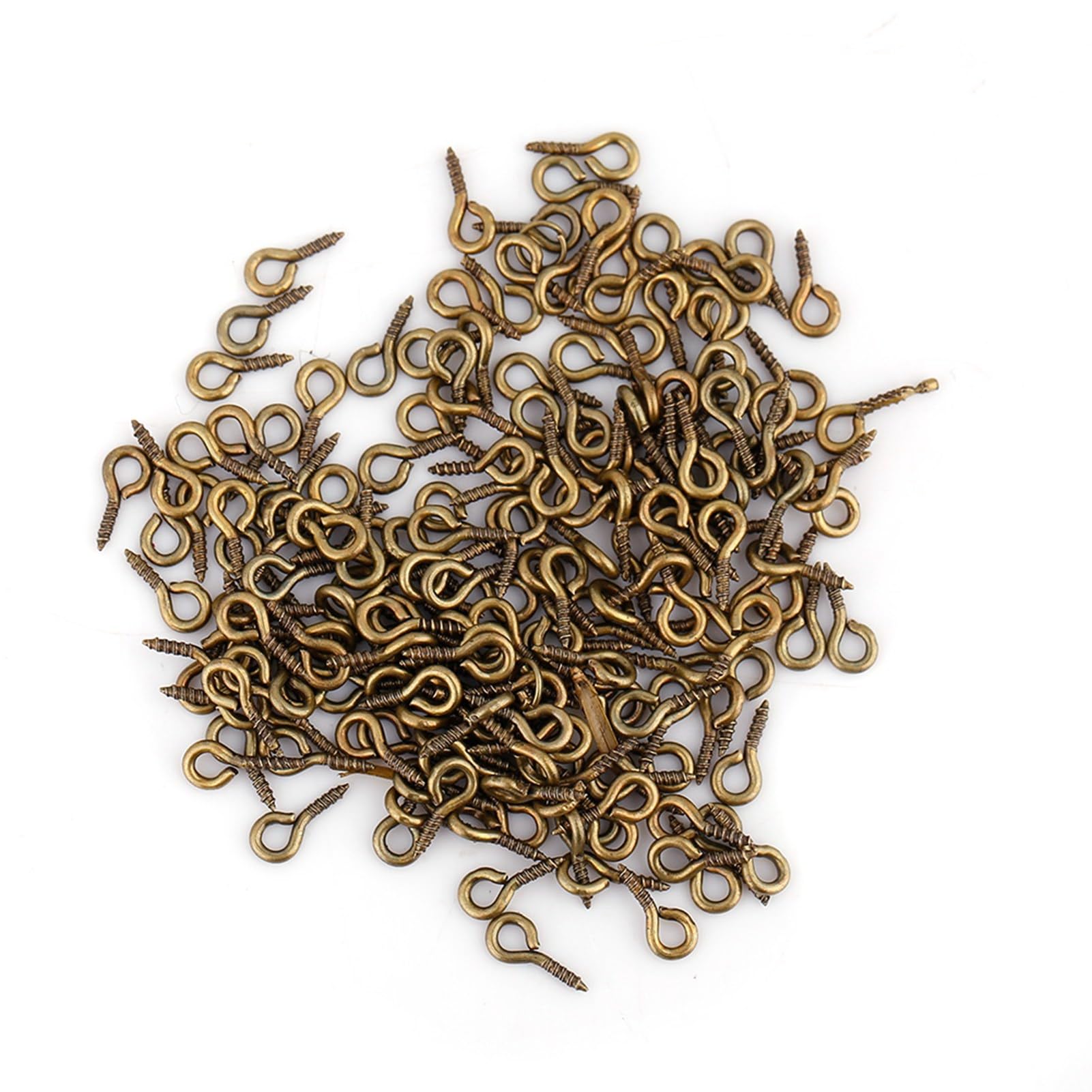 lvifloae 200PCS Eye Pins Eyepins Alloy Thread Screw Eye Hooks Small Screw Eye Pins, Mini Metal Eye Pins Hooks Eyelets Screw Peg Threaded for Jewelry Making Findings DIY Crafts (Bronze)