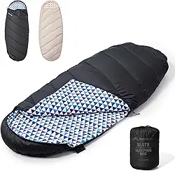 BISINNA Saco de dormir de flanela GG para adultos em clima quente e frio, 3 a 4 estações, com forro 100% algodão, saco de dormir grande para caminhadas, mochilão, viagens, ambientes internos e