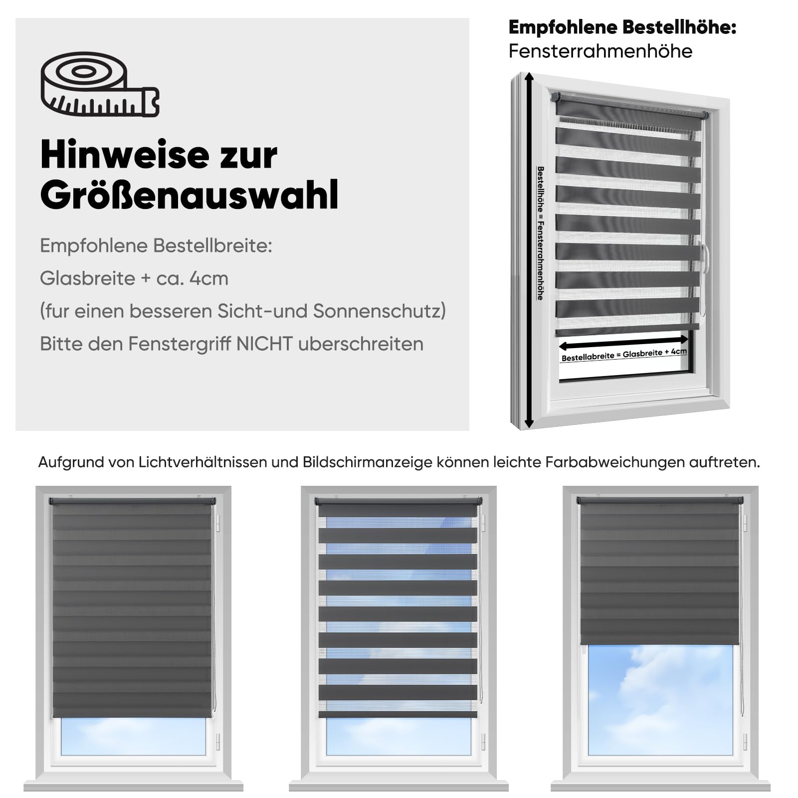 Sekey Doppelrollo Klemmfix ohne Bohren für Fenster – Bild 4