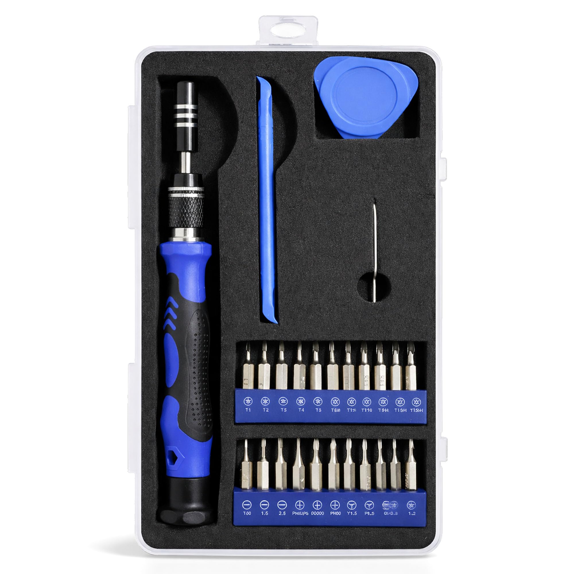 SOL 24pcs Precision Screwdriver Set Small Repair Tools Torx T1 T2 T3 T4 T5 T6H T8H T9H T10H T15H Slotted SL1 SL1.5 SL2 Phillips PH000 PH00 PH0 Tri Point Y0.6 Y1.5 P2 P5 for Phone Laptop Glasses Repair
