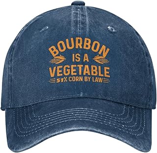 Bourbon is A Vegetable 51% Corn by Law Hat Men Baseball Cap with Design Hats